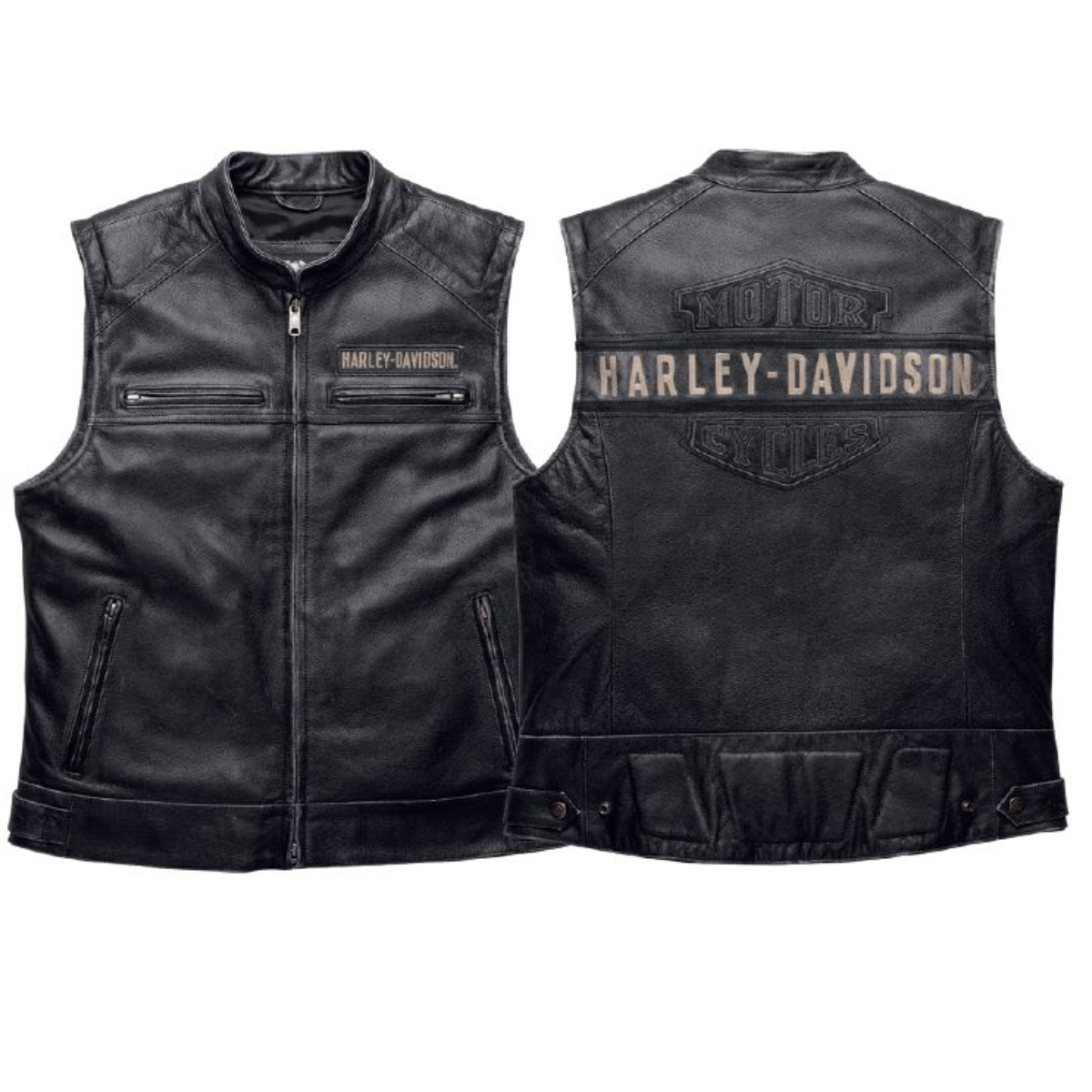ladrón Ajustable luces Chaleco cuero hombre Harley-Davidson® Men Passing Link Leather Vest  98109-16VM