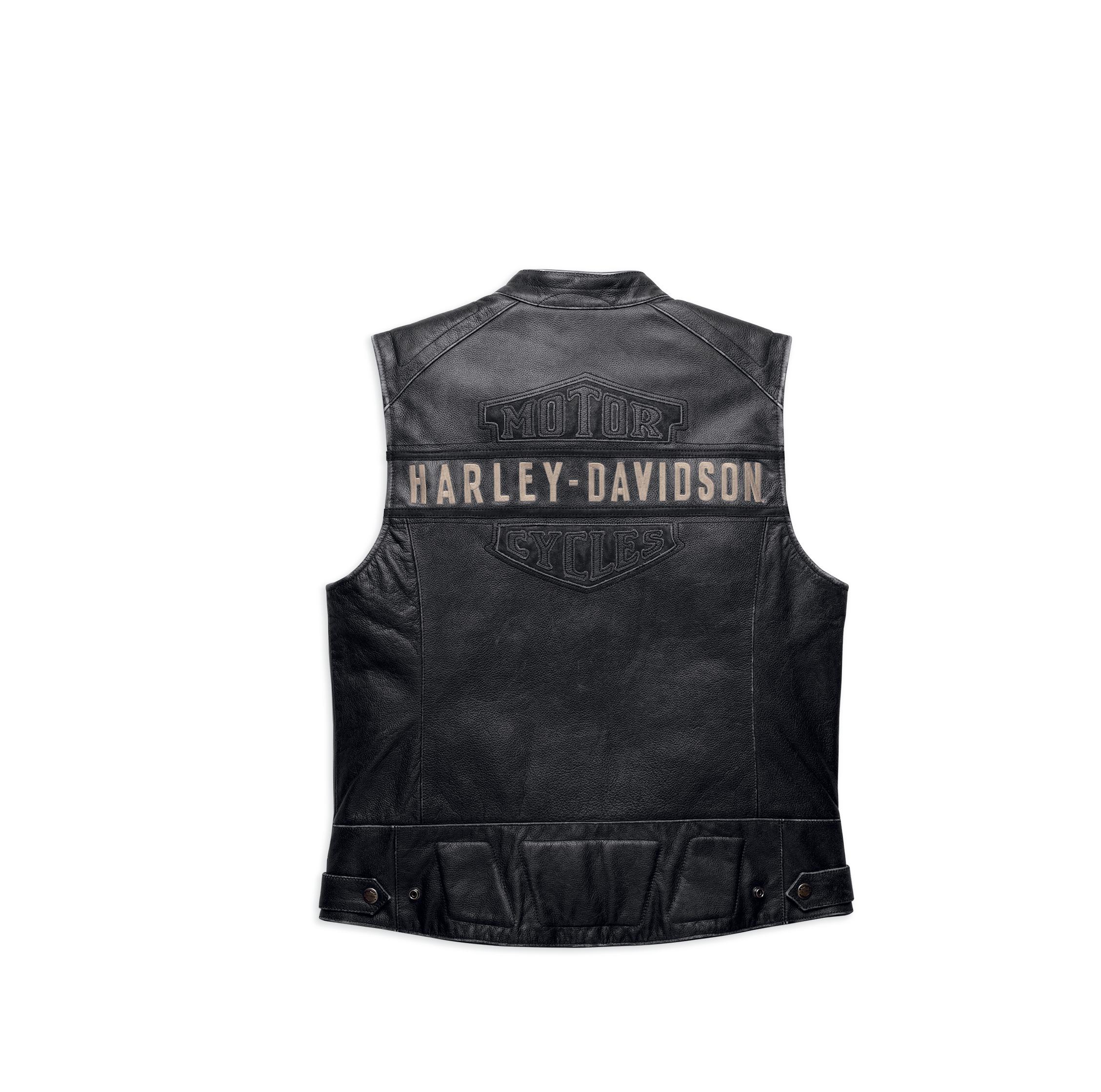 comerciante bendición gas Chaleco cuero hombre Harley-Davidson® Men Passing Link Leather Vest  98109-16VM