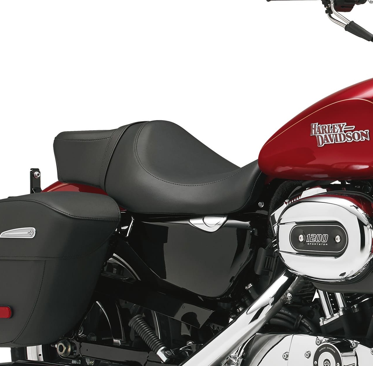 Harley-Davidson Sportster y accesorios en exhibición en las
