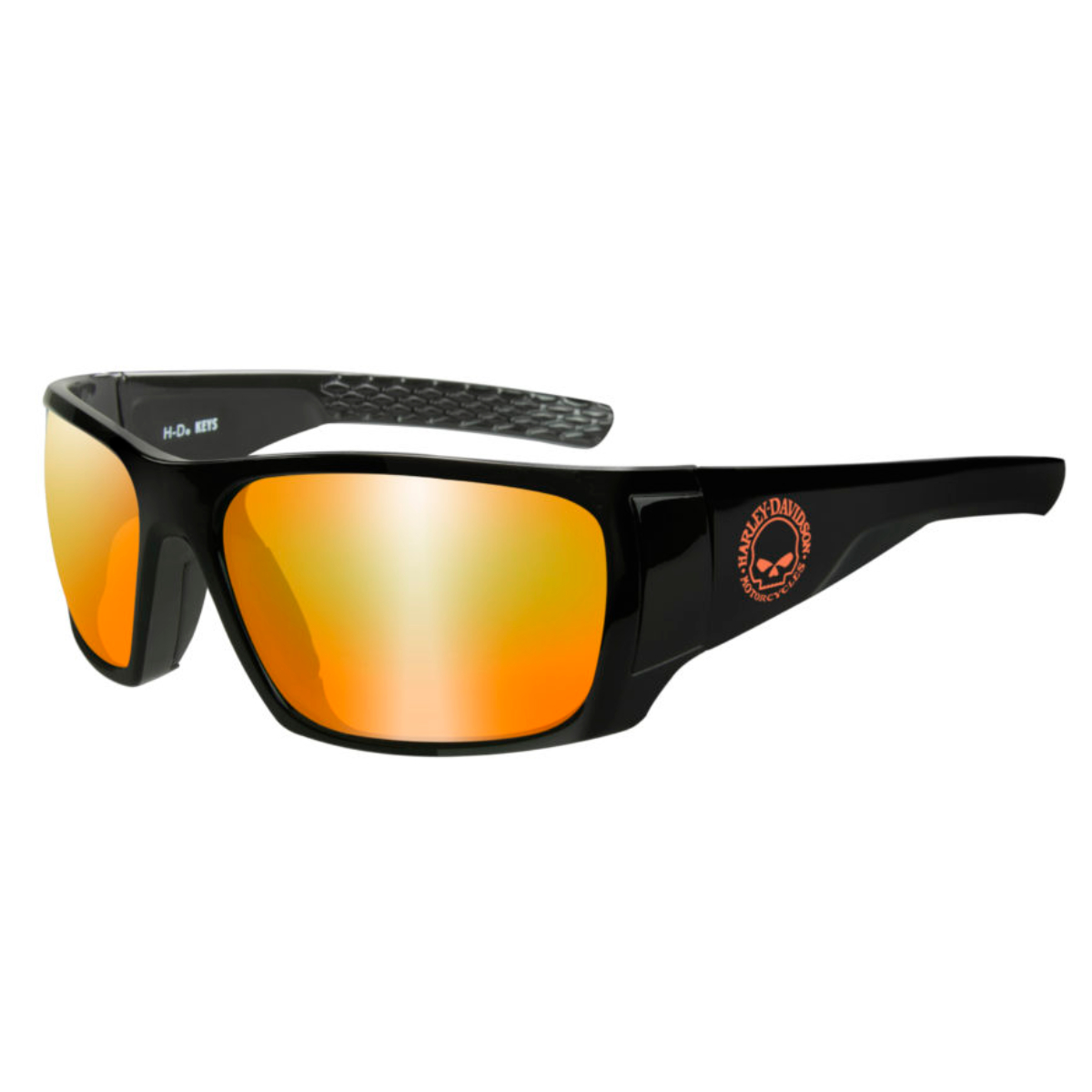 Gafas de Sol Hombre Wiley X Harley-Davidson® KEYS Lente de Espejo Naranja - Montura Brillo, HAKYS14