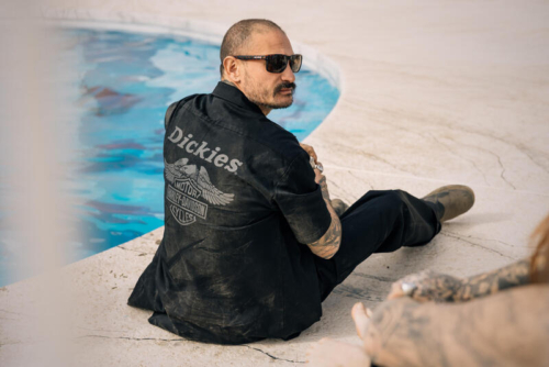 Camisa Hombre Dickies x Harley-Davidson® Men Dickies x H-D Eagle Short Sleeve Work Shirt - Antracita - Imagen 3