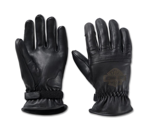 Guantes Cuero Hombre Harley-Davidson® Men Helm Leather Work Gloves - Negro