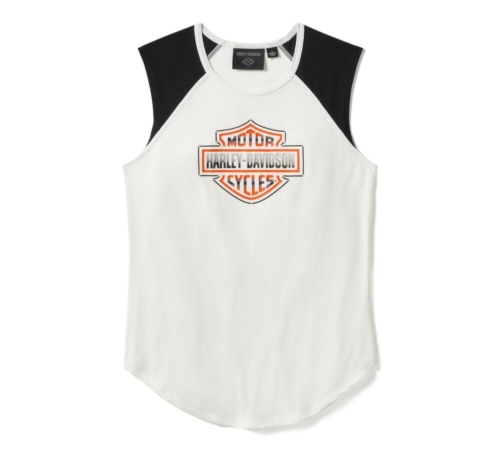 Camiseta Mujer Harley-Davidson® Woman Chrome Evo Raglan Tank - Blanco