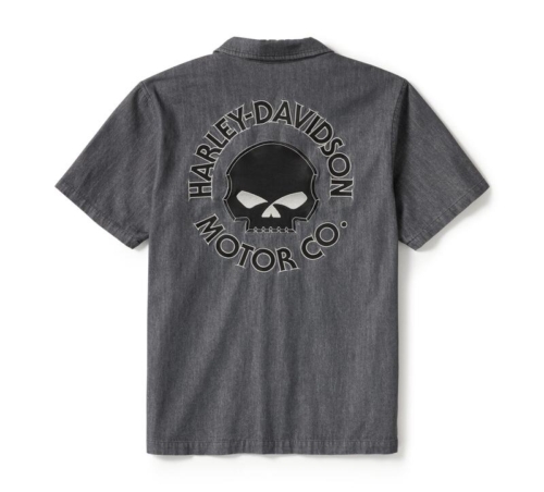 Camisa Hombre Harley-Davidson® Men Willie G Skull Denim Shirt - Imagen 2