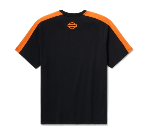 Camiseta Hombre Harley-Davidson® Men H-D TECH Coolmax Tee - Colorblock - Negro/Naranja - Imagen 2