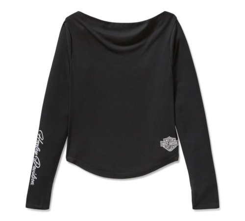 Camiseta Mujer Harley-Davidson® Woman Essential Off The Shoulder Top - Negro