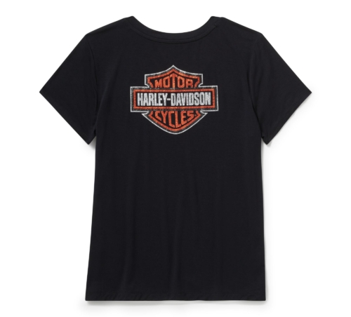 Camiseta Mujer Harley-Davidson® Woman Essential Bling V-Neck Tee - Negro - Imagen 2