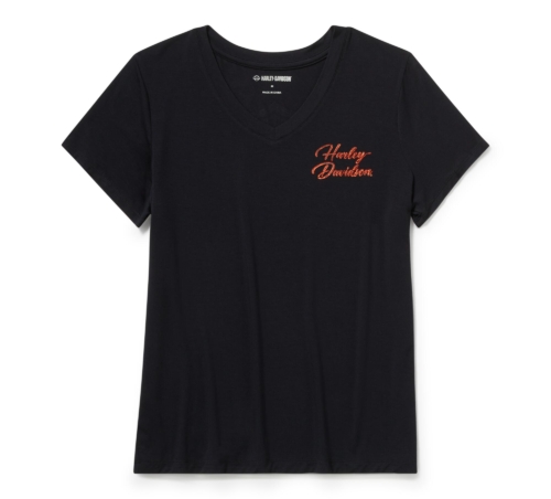 Camiseta Mujer Harley-Davidson® Woman Essential Bling V-Neck Tee - Negro