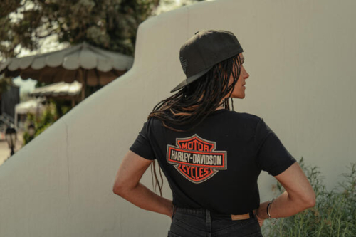Camiseta Mujer Harley-Davidson® Woman Essential Bling V-Neck Tee - Negro - Imagen 4