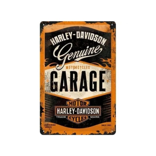 Placa Chapa Metálica Harley-Davidson® H-D Genuine Garage