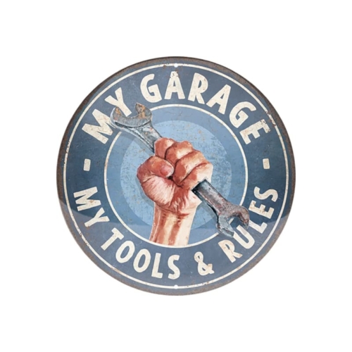 Placa Chapa Metálica Harley-Davidson® H-D Tin Sign My Garage My Tools My Rules