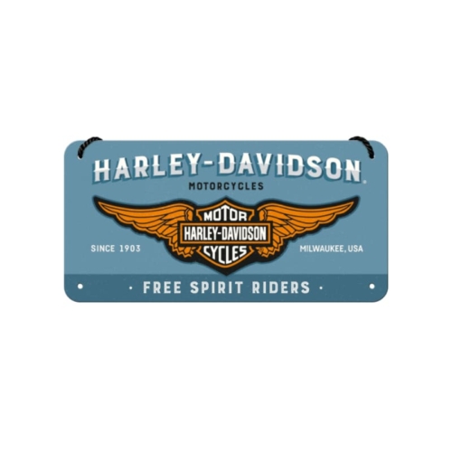 Placa Chapa Metálica Colgante Harley-Davidson® H-D Logo Blue Hanging Sign