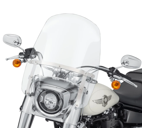 Parabrisas Wind Splitter Compacto Desmontable Harley-Davidson® Ahumado Claro 19" - Pulido - Fat Boy