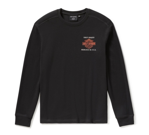 Camiseta Hombre Harley-Davidson® Men Parts & Service Long Sleeve Thermal - Negro
