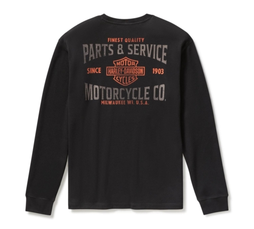 Camiseta Hombre Harley-Davidson® Men Parts & Service Long Sleeve Thermal - Negro - Imagen 2