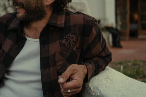Camisa Hombre Harley-Davidson® Men Bar & Shield Buffalo Check Flannel - Marrón - Imagen 4