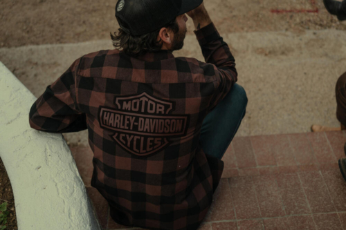 Camisa Hombre Harley-Davidson® Men Bar & Shield Buffalo Check Flannel - Marrón - Imagen 5