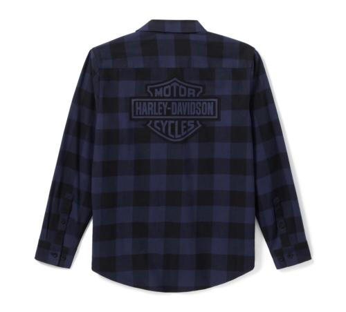 Camisa Hombre Harley-Davidson® Men Bar & Shield Buffalo Check Flannel - Azul - Imagen 2