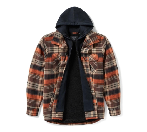 Chaqueta con Capucha y Forro Sherpa Hombre Harley-Davidson® Men Bar & Shield Hooded Shirt Jacket - Imagen 3