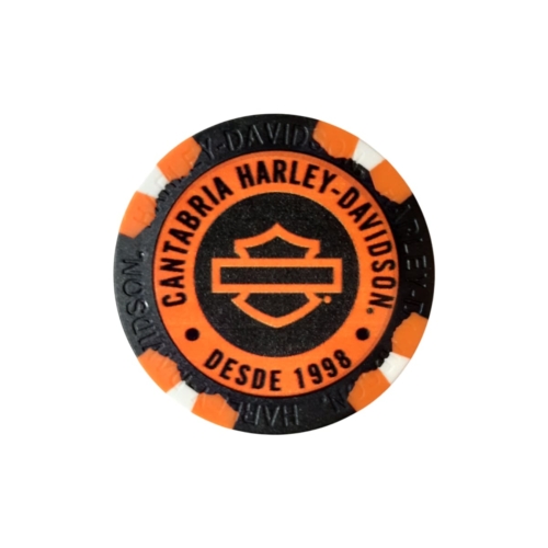 Custom Poker Chips Cantabria Harley-Davidson® - Negro / Naranja
