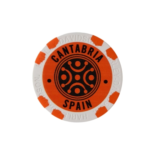 Custom Poker Chips Cantabria Harley-Davidson® - Blanco / Naranja - Imagen 2