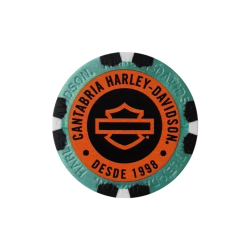 Custom Poker Chips Cantabria Harley-Davidson® - Azul Metalizado