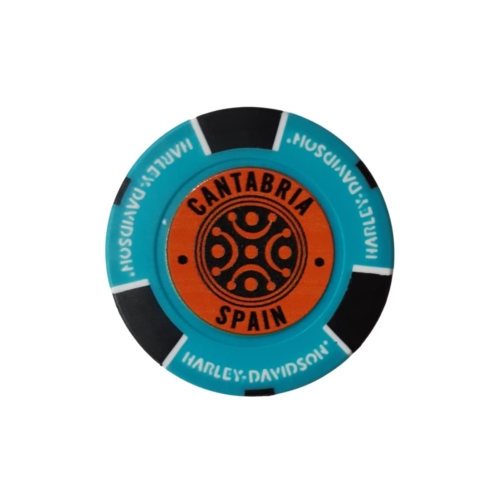 Custom Poker Chips Cantabria Harley-Davidson® - Azul Turquesa - Imagen 2