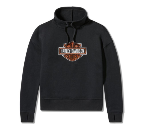 Sudadera Mujer Harley-Davidson® Woman Essential Bar & Shield Funnel Neck Pullover - Negro
