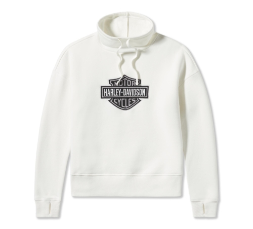 Sudadera Mujer Harley-Davidson® Woman Essential Bar & Shield Funnel Neck Pullover - Blanco