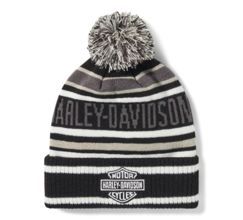 Gorro Harley-Davidson® Stripe Pom Beanie - Negro