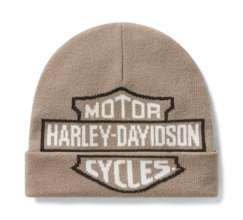 Gorro Harley-Davidson® Oversized Bar & Shield Beanie - Beige