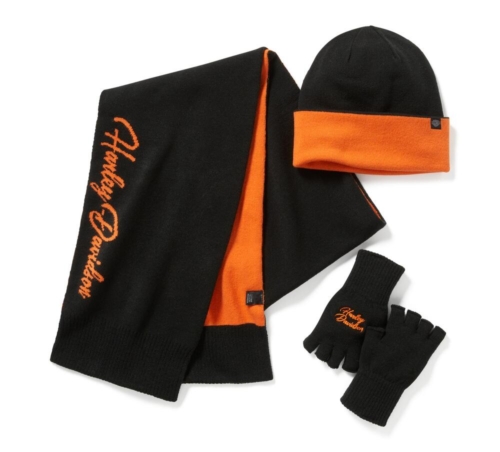 Set Regalo Gorro Guantes y Bufanda Mujer Harley-Davidson® Woman Harley Holidays Giftset - Negro