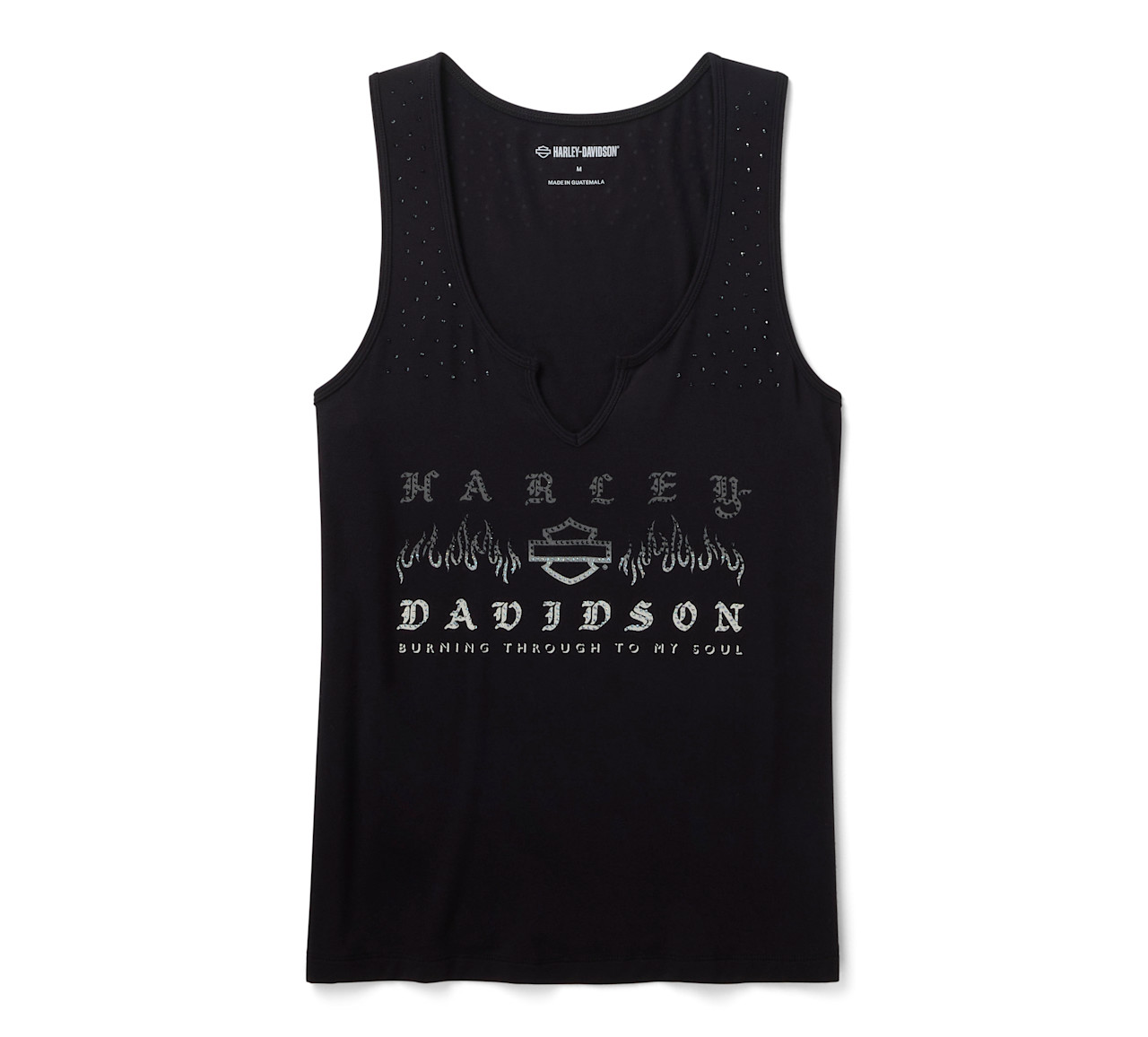 Camiseta Mujer Harley-Davidson® Woman Bling H-D Slow Burn Notch Neck Tank - Negro
