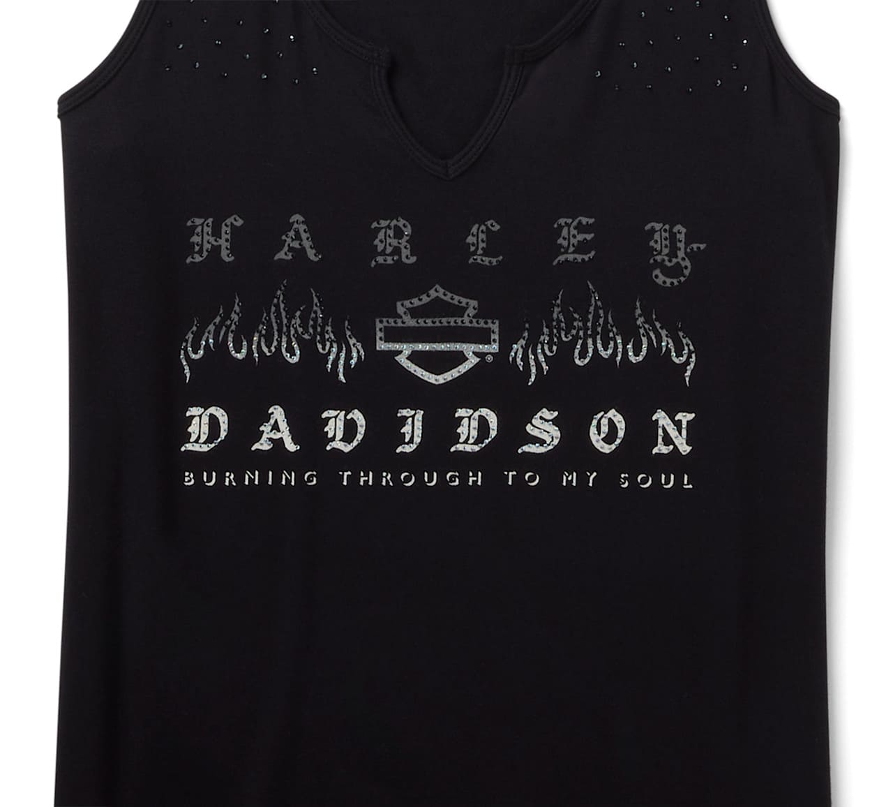 Camiseta Mujer Harley-Davidson® Woman Bling H-D Slow Burn Notch Neck Tank - Negro - Imagen 3